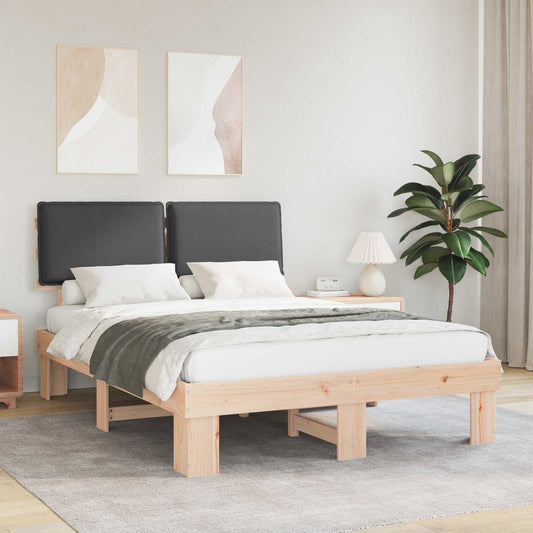 Letto con Testiera Rivestita Grigio scuro 160 x 200 cm | homemem39