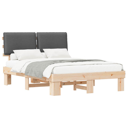 Letto con Testiera Rivestita Grigio scuro 160 x 200 cm | homemem39