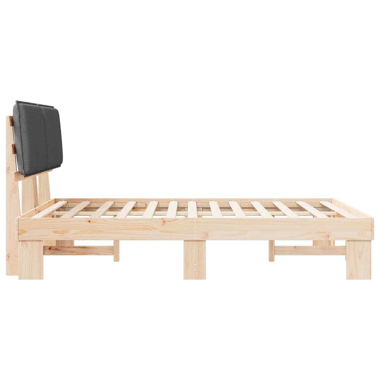 Letto con Testiera Rivestita Grigio scuro 160 x 200 cm | homemem39