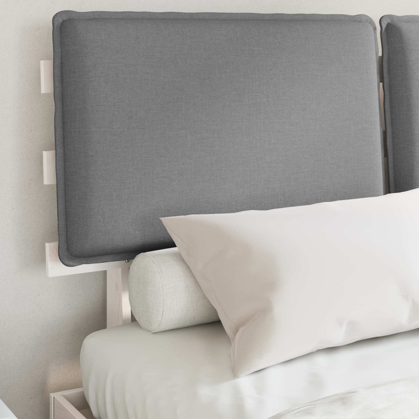 Letto con Testiera Rivestita Grigio chiaro 160 x 200 cm | homemem39