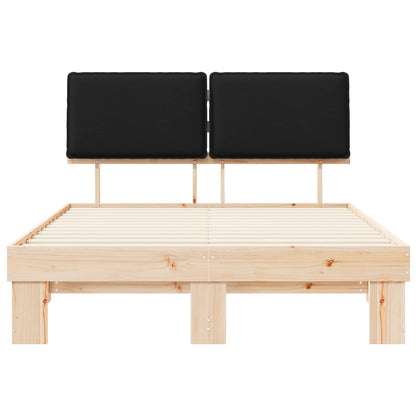 Letto con Testiera Rivestita Nero 150 x 200 cm Pino massello | homemem39