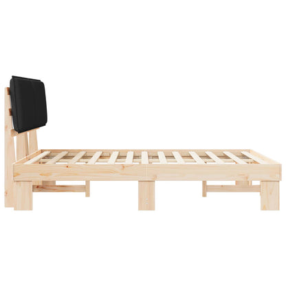 Letto con Testiera Rivestita Nero 150 x 200 cm Pino massello | homemem39