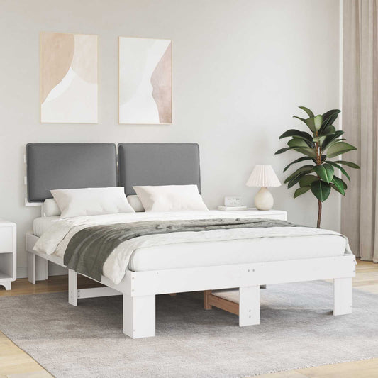 Letto con Testiera Rivestita Grigio chiaro 150 x 200 cm | homemem39