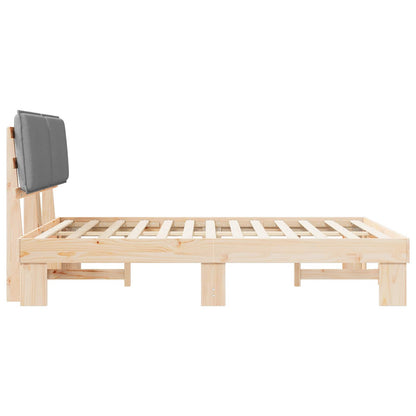 Letto con Testiera Rivestita Grigio chiaro 140 x 200 cm | homemem39