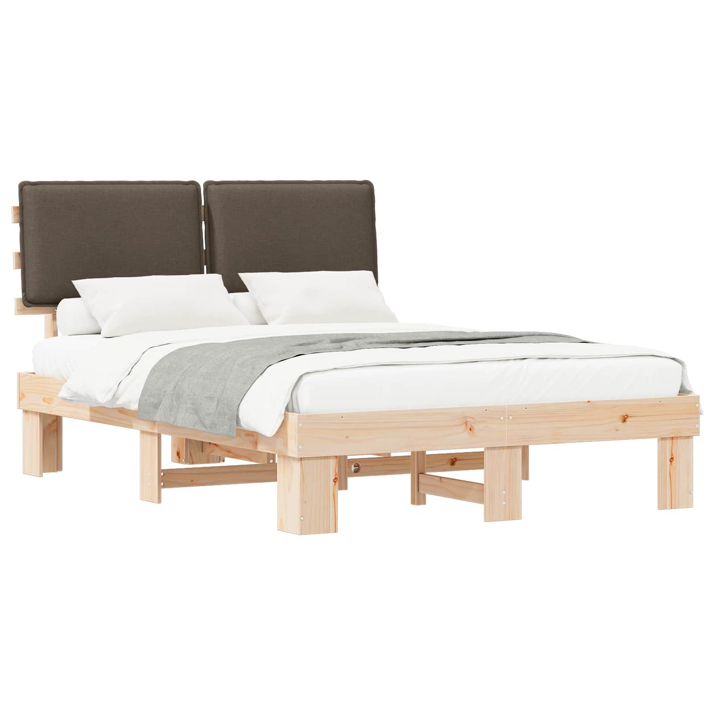 Letto con Testiera Rivestita Talpa 140 x 200 cm Pino massello | homemem39