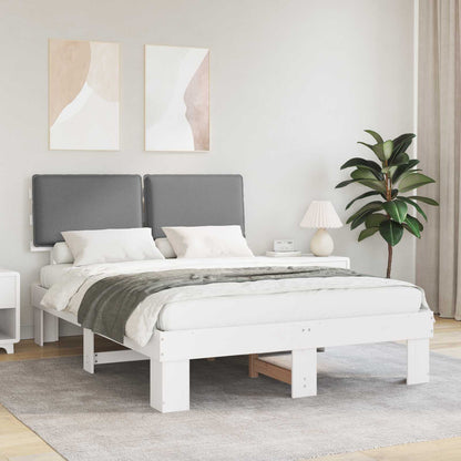 Letto con Testiera Rivestita Grigio chiaro 140 x 200 cm | homemem39