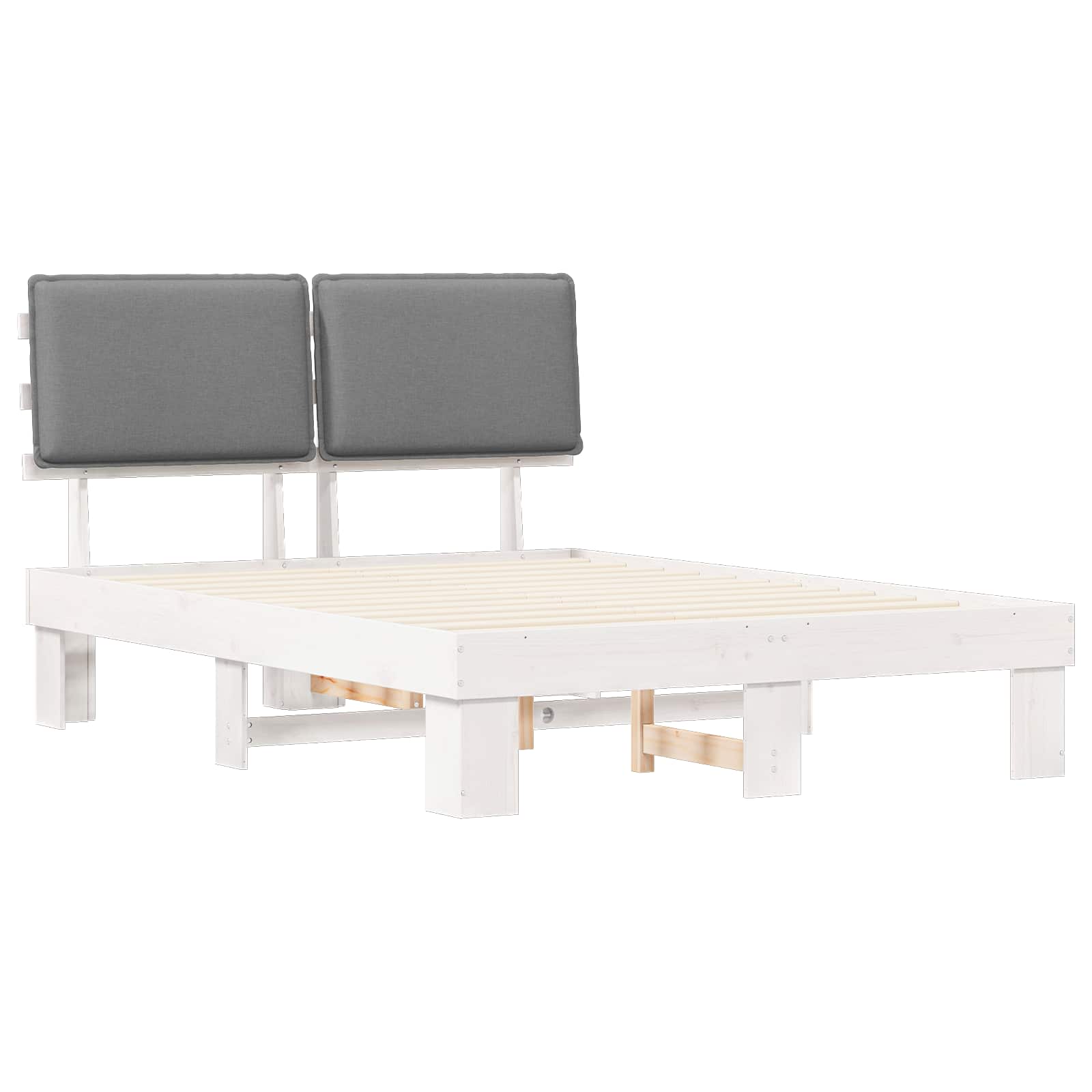 Letto con Testiera Rivestita Grigio chiaro 140 x 200 cm | homemem39