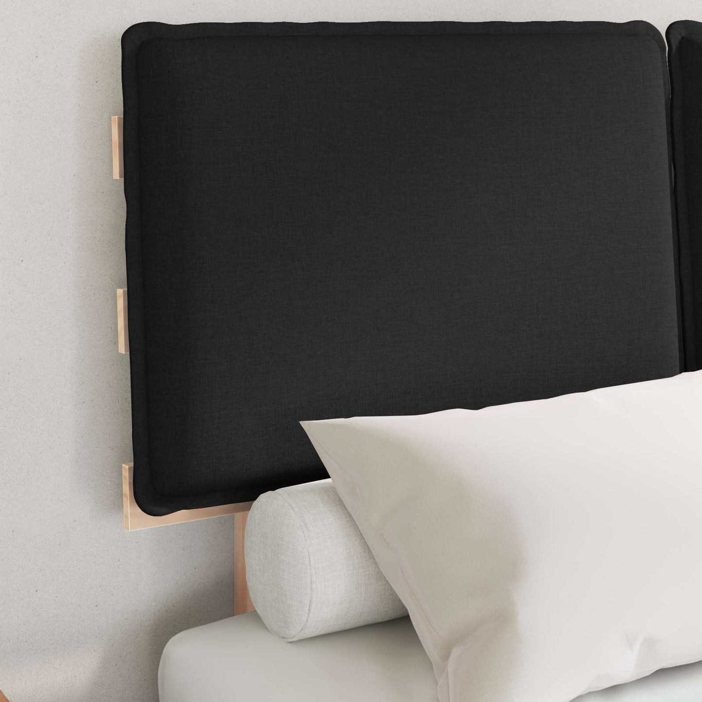 Letto con Testiera Rivestita Nero 120 x 200 cm Pino massello | homemem39