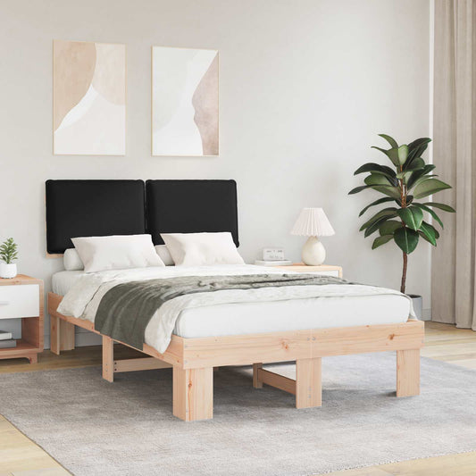 Letto con Testiera Rivestita Nero 120 x 200 cm Pino massello | homemem39