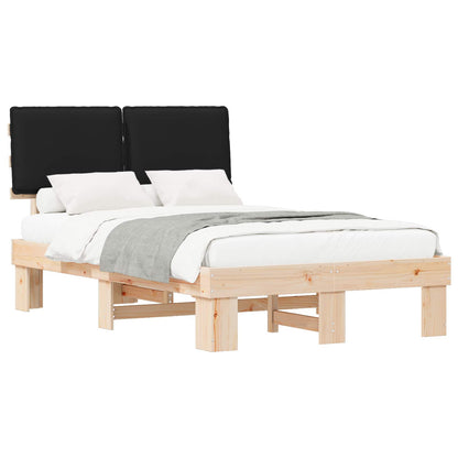 Letto con Testiera Rivestita Nero 120 x 200 cm Pino massello | homemem39