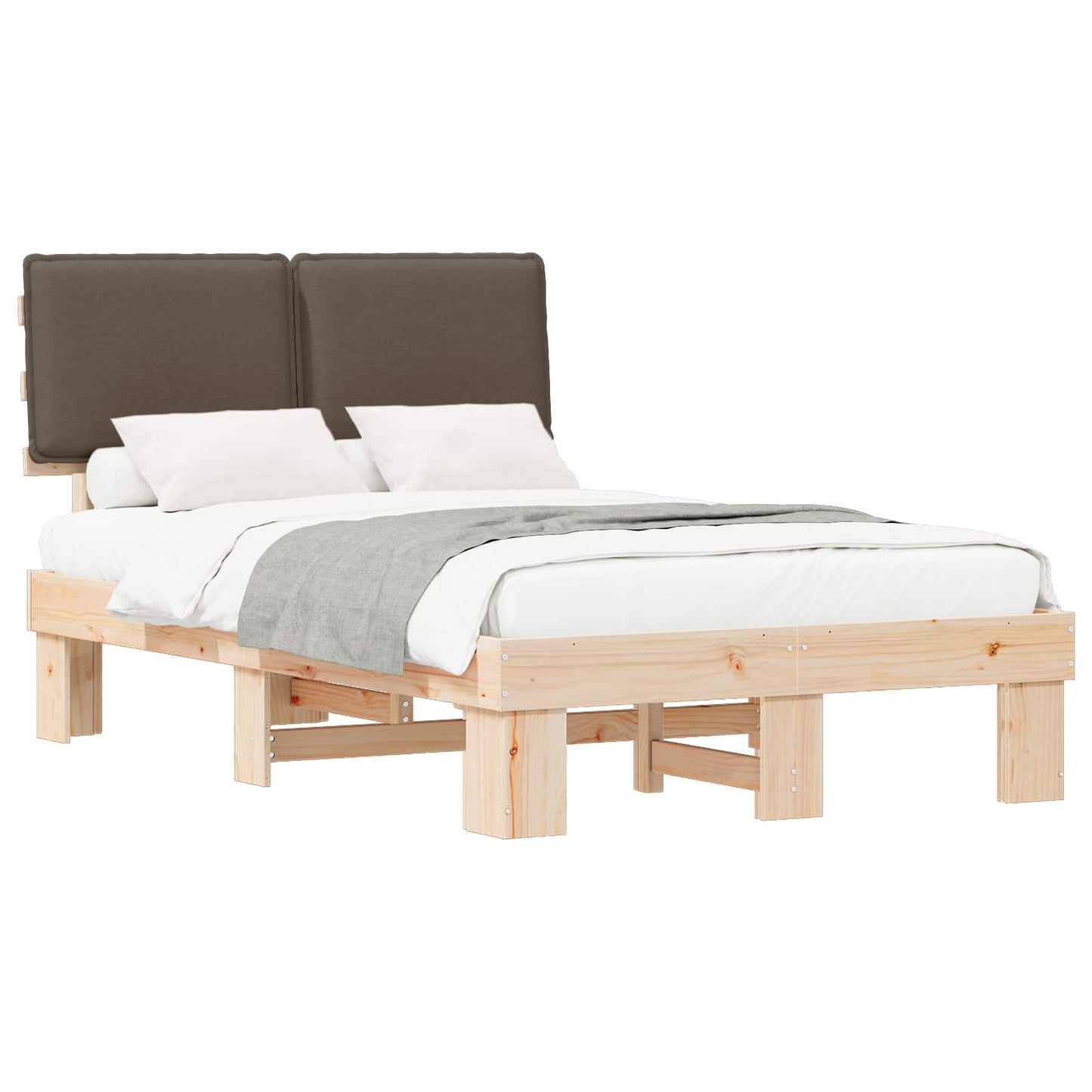 Letto con Testiera Rivestita Talpa 120 x 200 cm Pino massello | homemem39