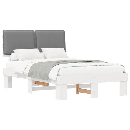 Letto con Testiera Rivestita Grigio chiaro 120 x 200 cm | homemem39