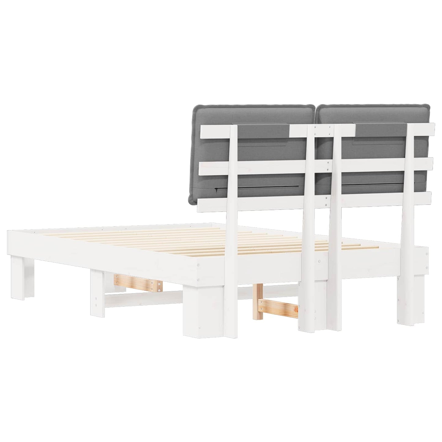 Letto con Testiera Rivestita Grigio chiaro 120 x 200 cm | homemem39