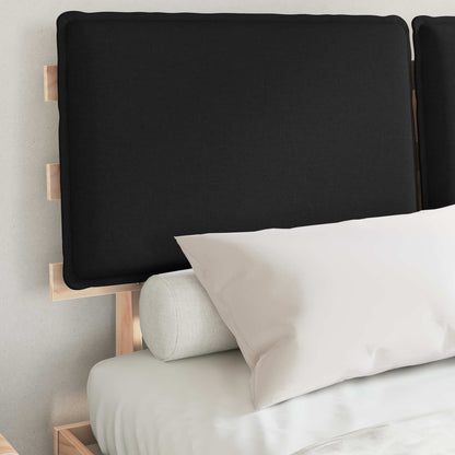 Letto con Testiera Rivestita Nero 140 x 190 cm Pino massello | homemem39