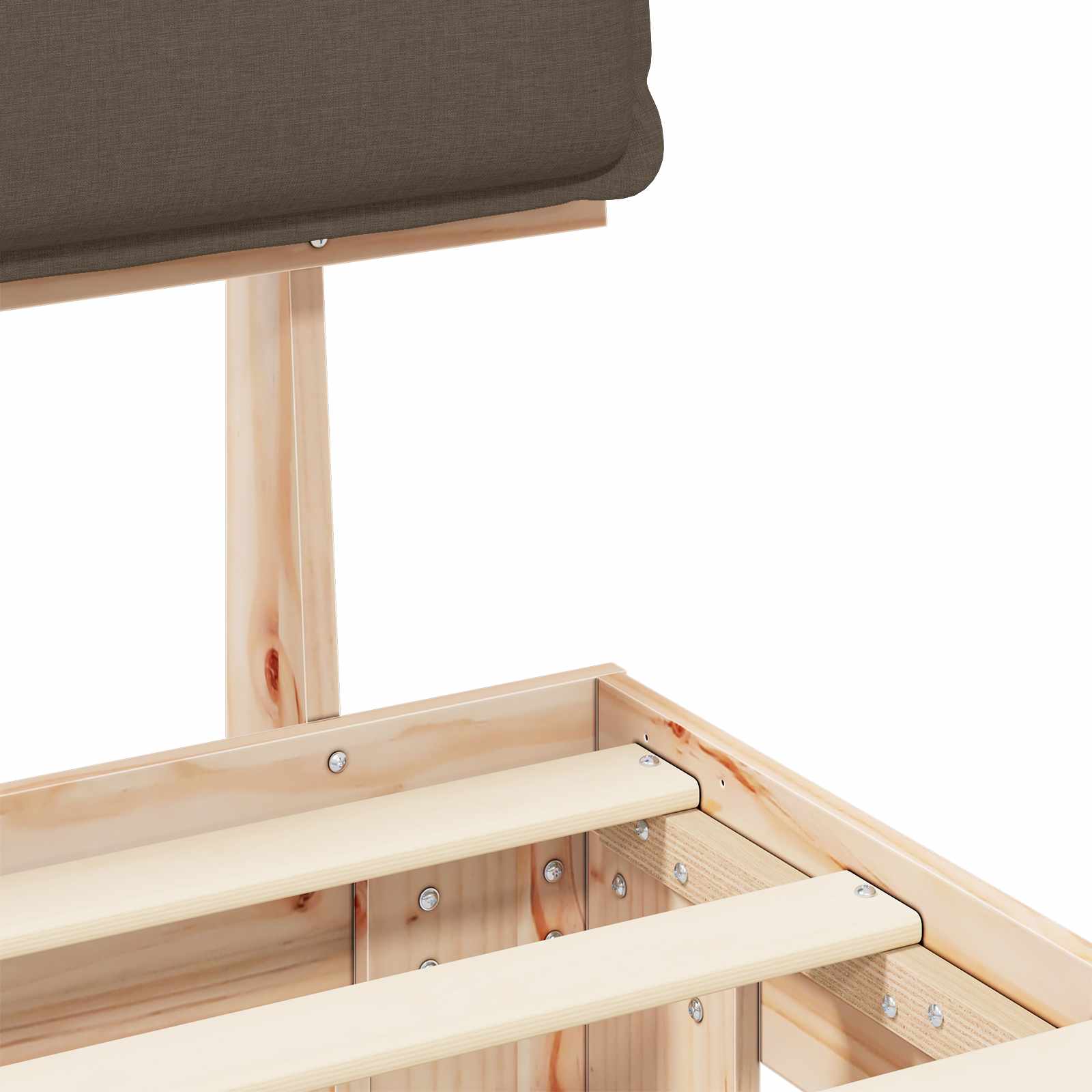 Letto con Testiera Rivestita Talpa 140 x 190 cm Pino massello | homemem39