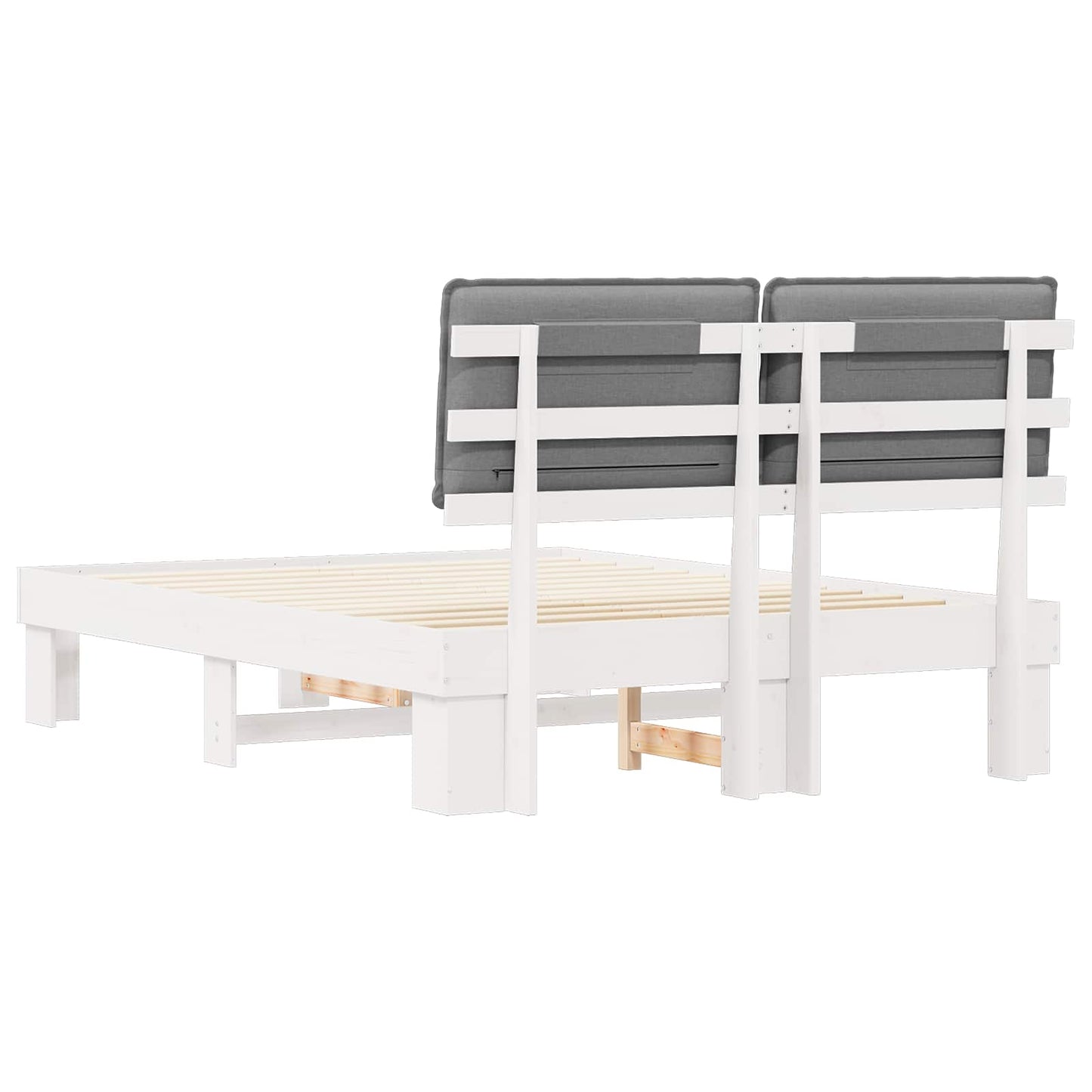 Letto con Testiera Rivestita Grigio chiaro 140 x 190 cm | homemem39