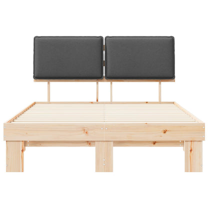 Letto con Testiera Rivestita Grigio scuro 135 x 190 cm | homemem39