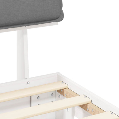Letto con Testiera Rivestita Grigio chiaro 135 x 190 cm | homemem39