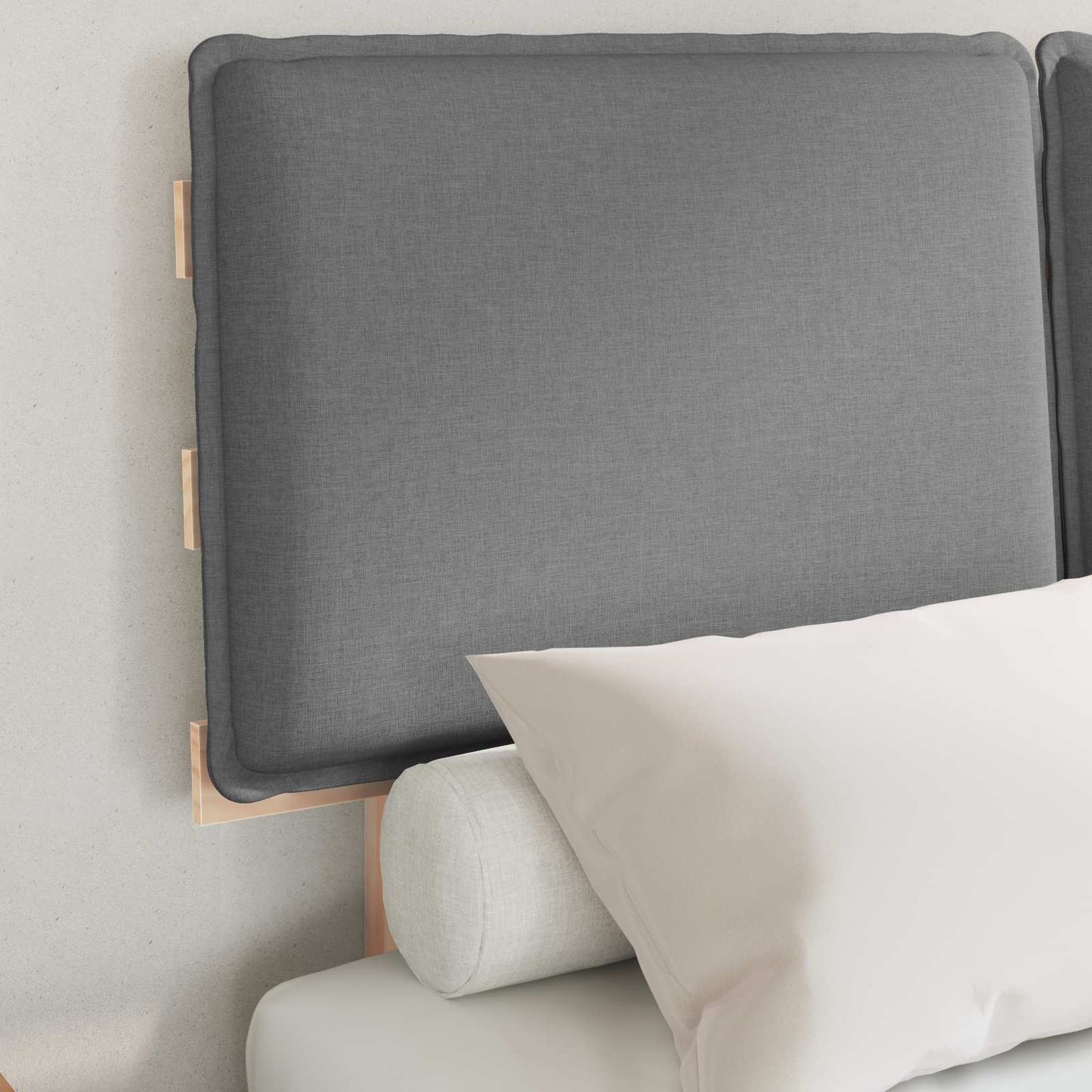 Letto con Testiera Rivestita Grigio chiaro 120 x 190 cm | homemem39