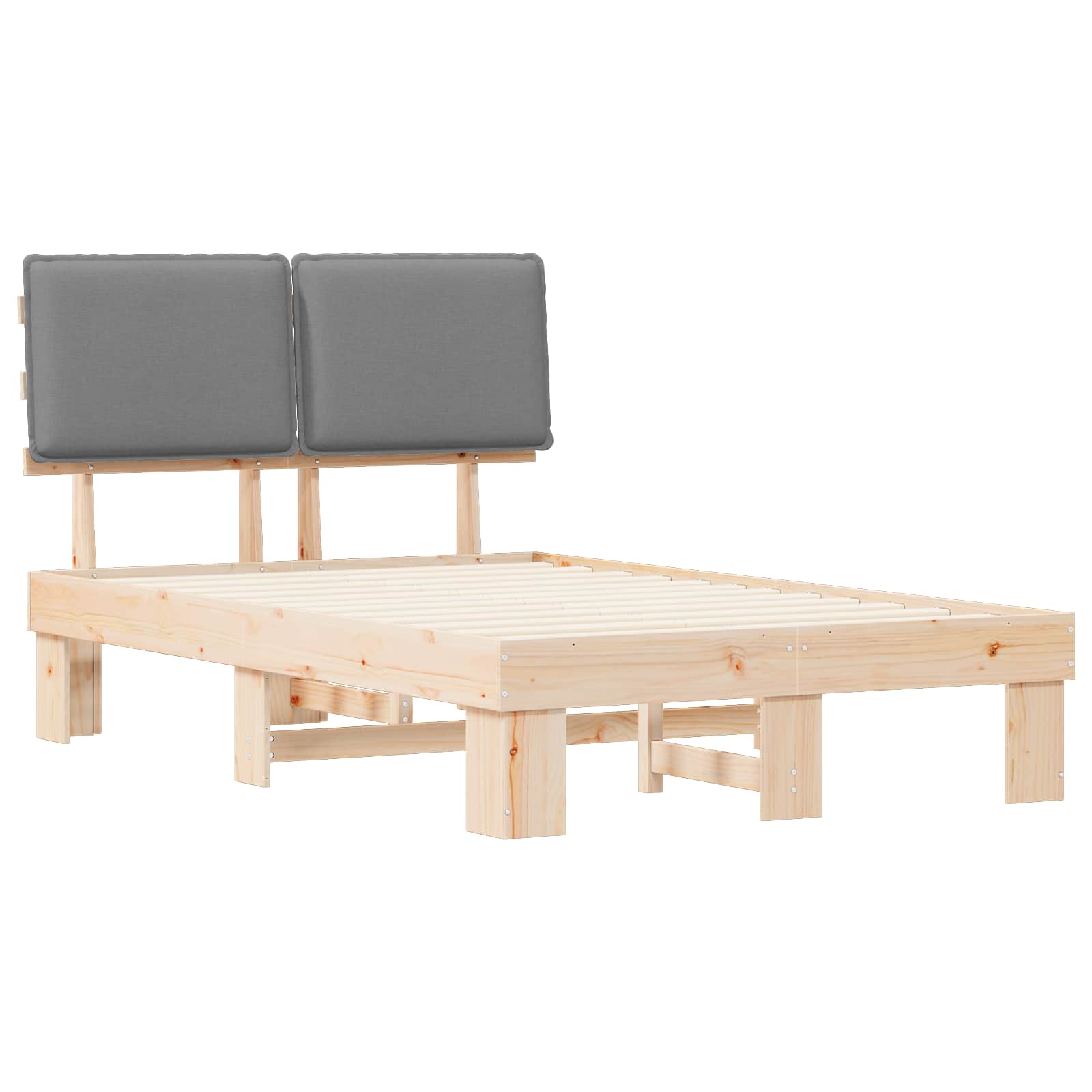 Letto con Testiera Rivestita Grigio chiaro 120 x 190 cm | homemem39