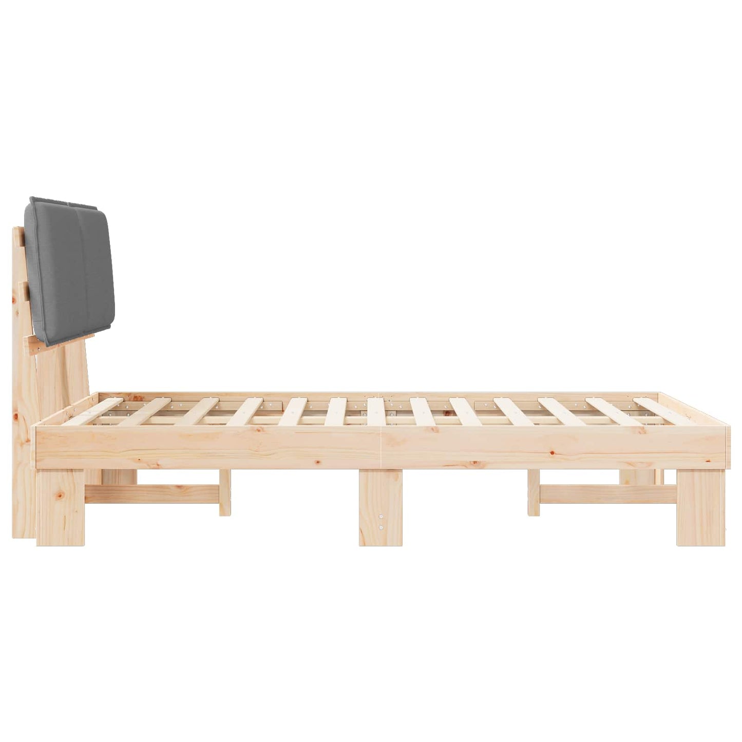 Letto con Testiera Rivestita Grigio chiaro 120 x 190 cm | homemem39