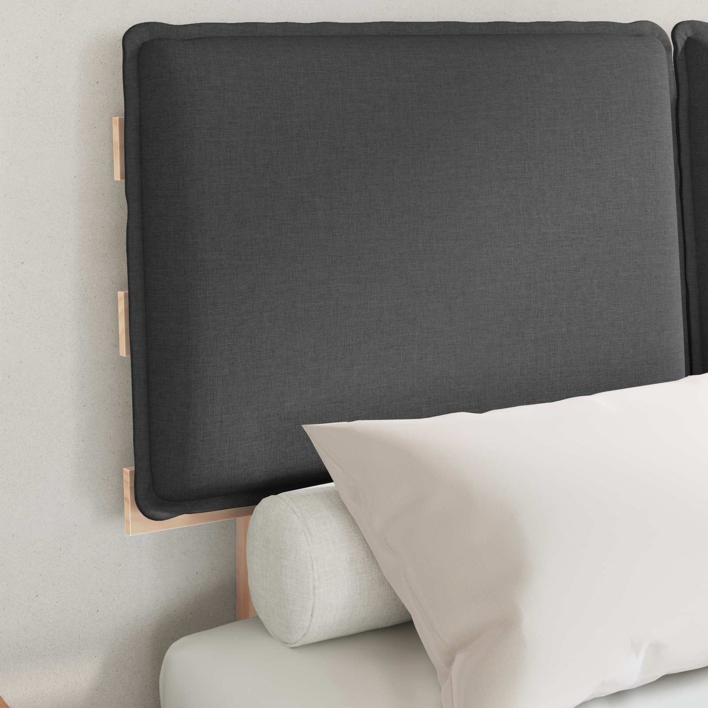 Letto con Testiera Rivestita Grigio scuro 120 x 190 cm | homemem39