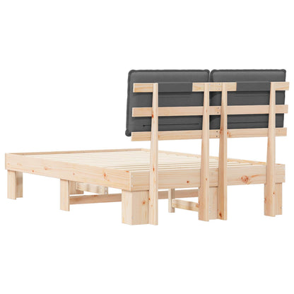 Letto con Testiera Rivestita Grigio scuro 120 x 190 cm | homemem39