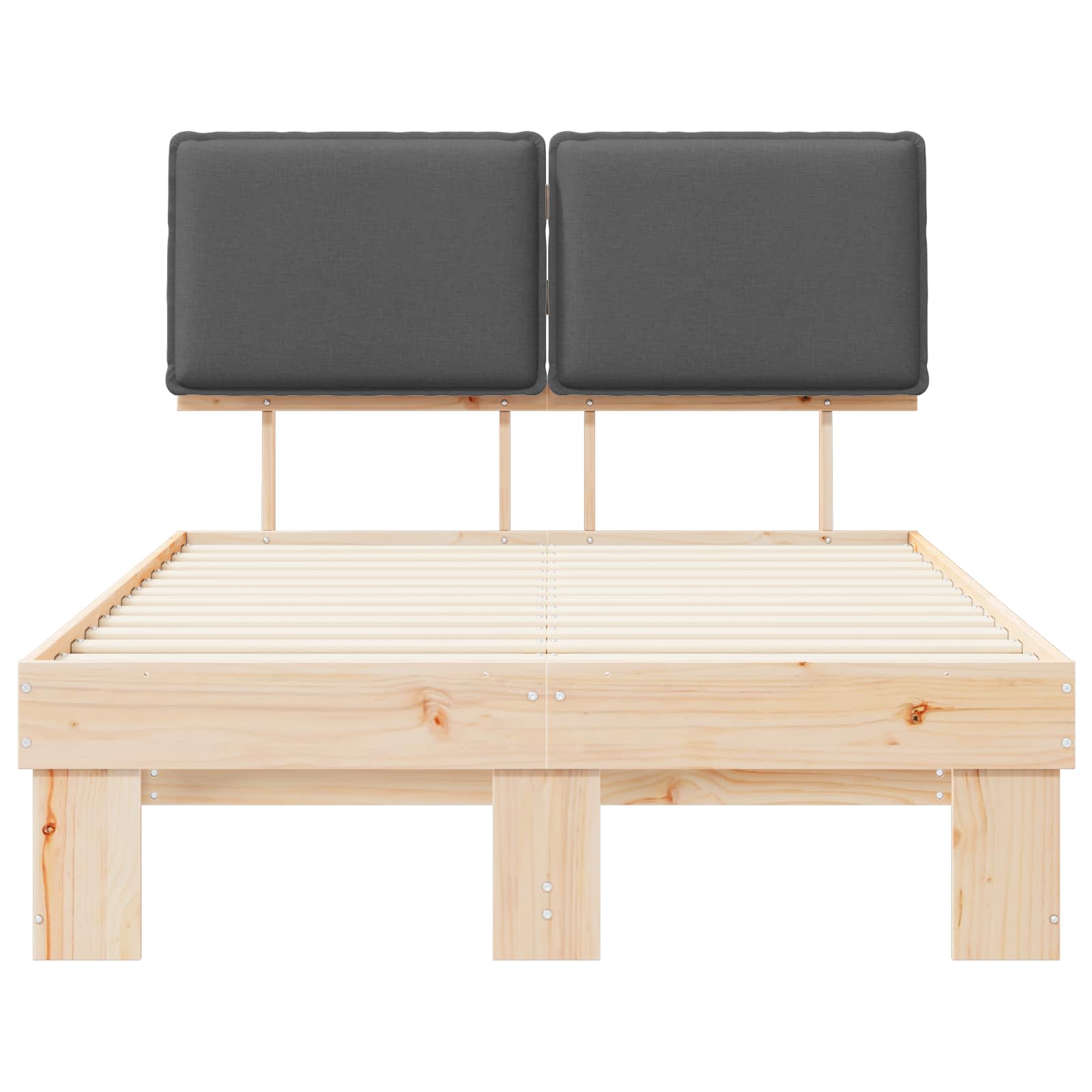 Letto con Testiera Rivestita Grigio scuro 120 x 190 cm | homemem39