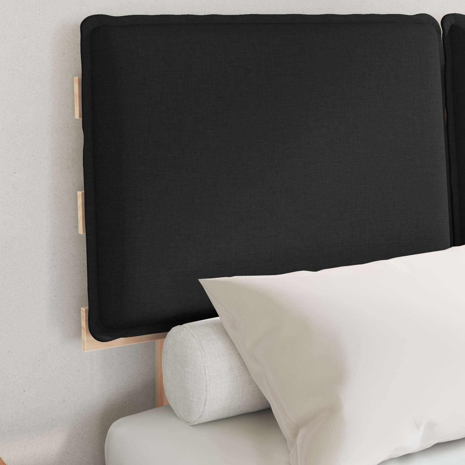 Letto con Testiera Rivestita Nero 120 x 190 cm Pino massello | homemem39