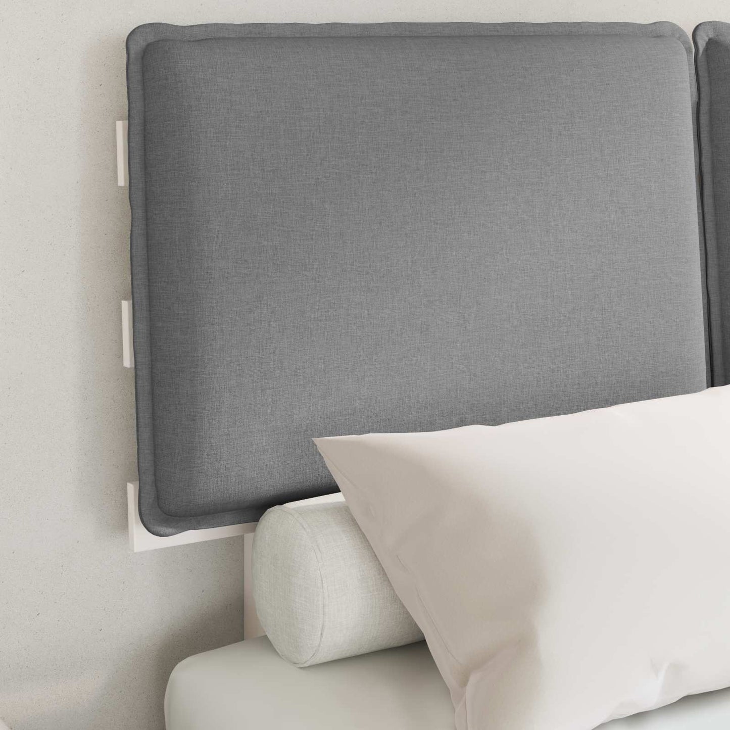 Letto con Testiera Rivestita Grigio chiaro 120 x 190 cm | homemem39