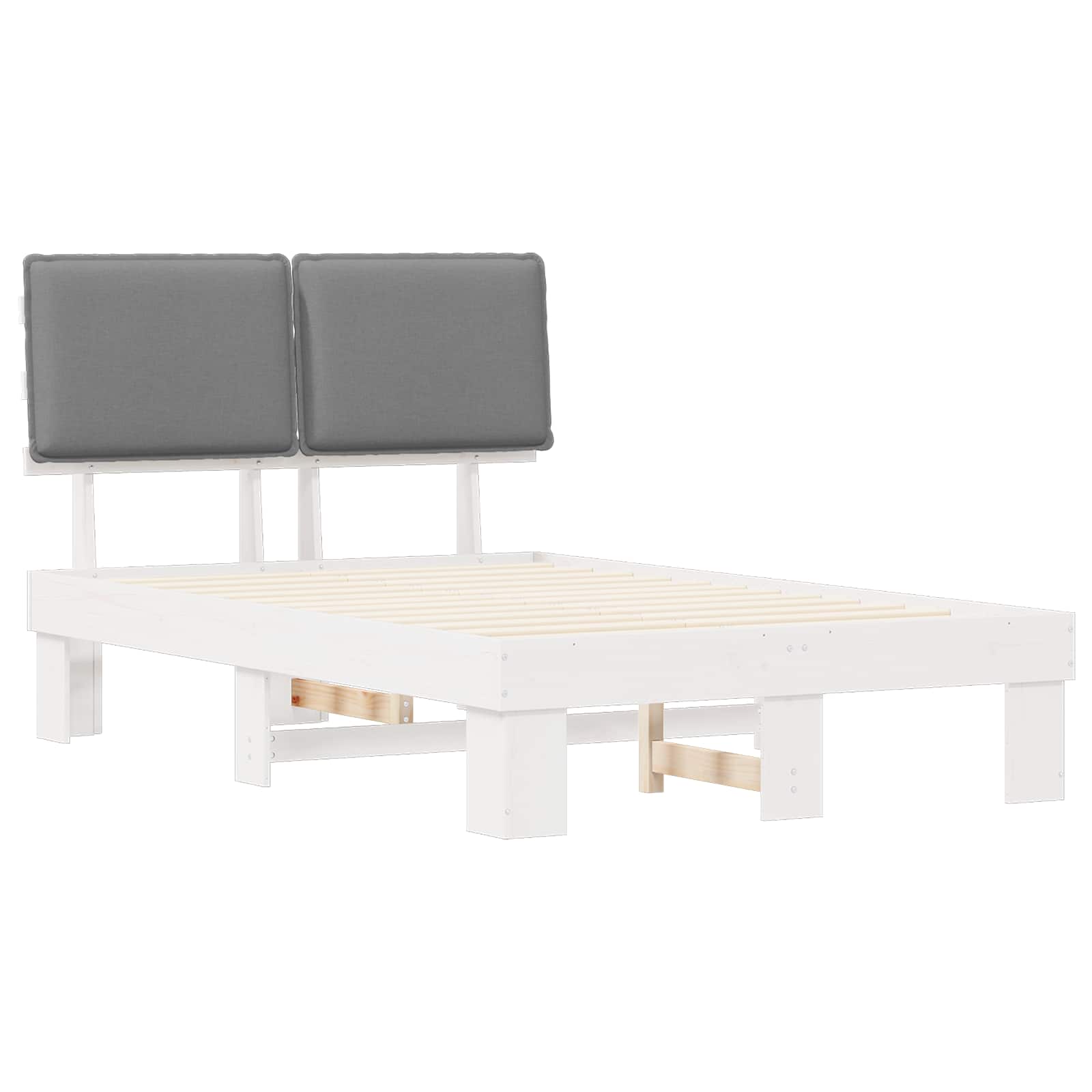 Letto con Testiera Rivestita Grigio chiaro 120 x 190 cm | homemem39