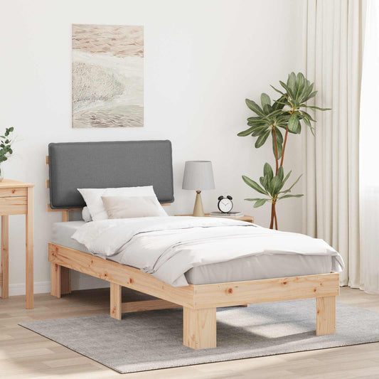 Letto con Testiera Rivestita Grigio chiaro 100 x 200 cm | homemem39
