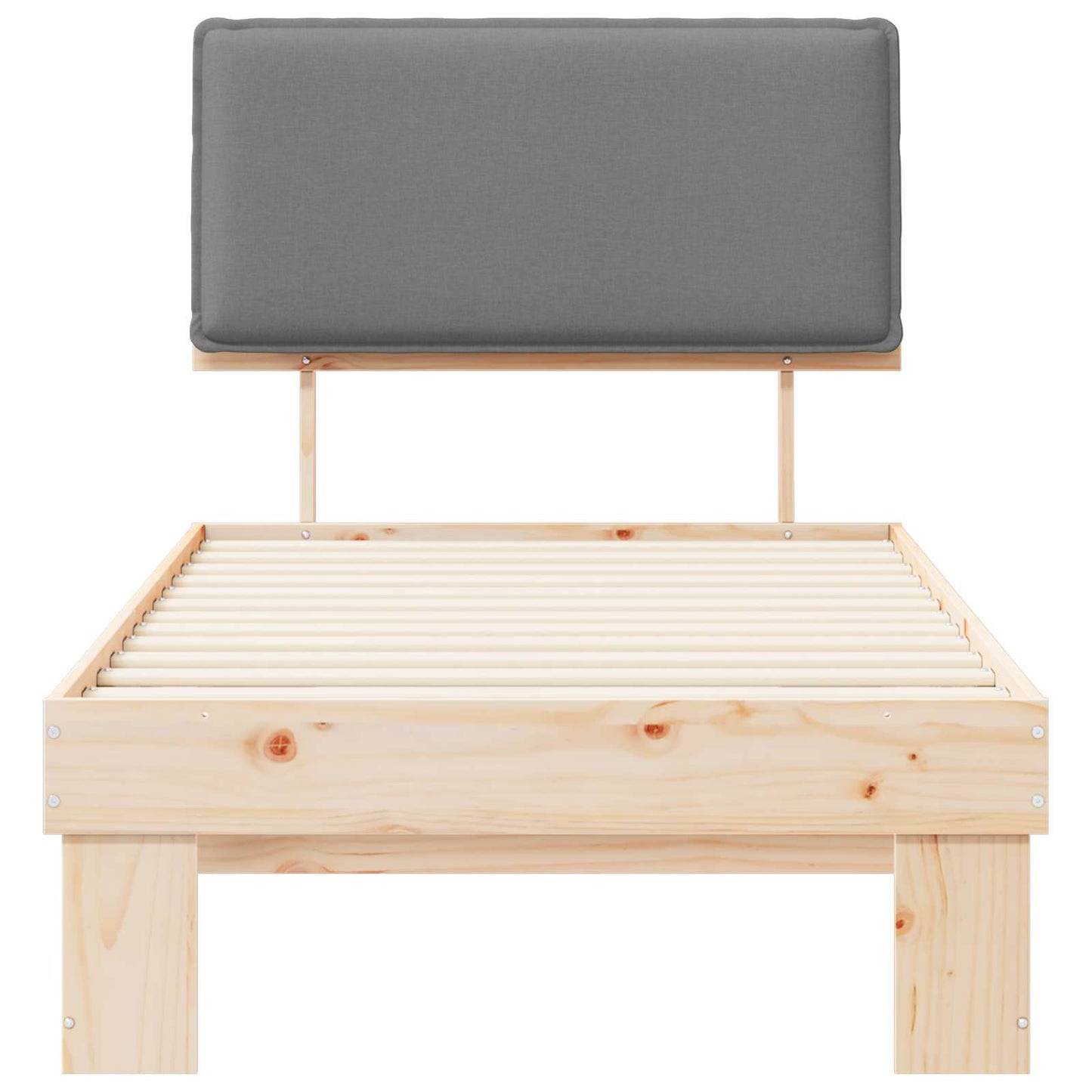 Letto con Testiera Rivestita Grigio chiaro 100 x 200 cm | homemem39