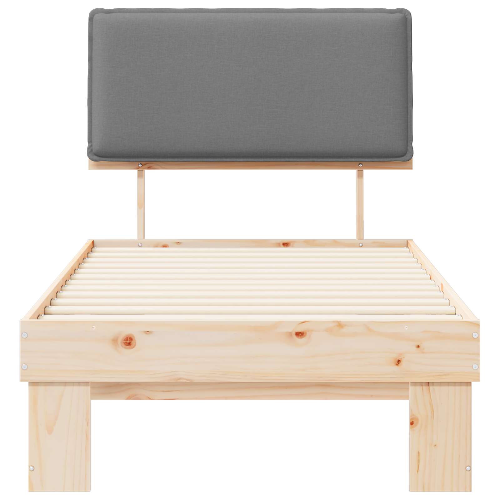 Letto con Testiera Rivestita Grigio chiaro 100 x 200 cm | homemem39