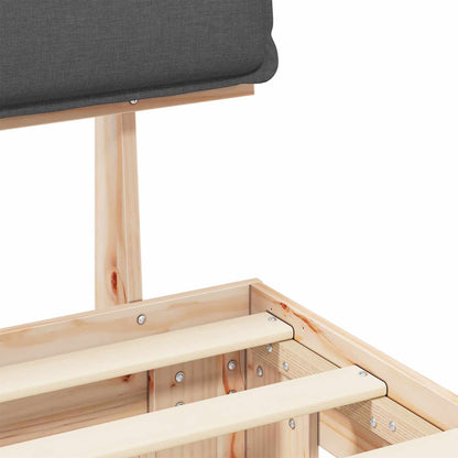 Letto con Testiera Rivestita Grigio scuro 100 x 200 cm | homemem39