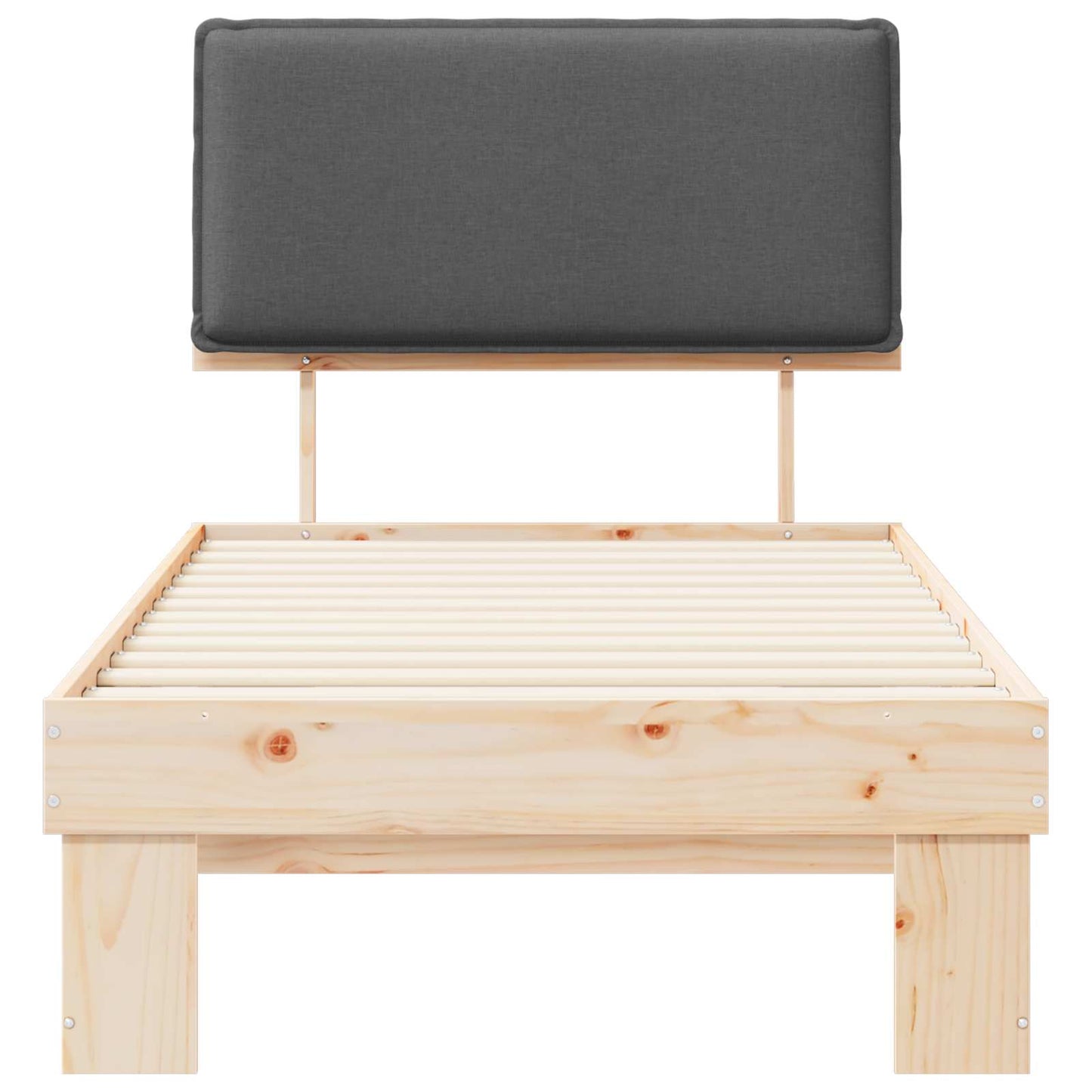 Letto con Testiera Rivestita Grigio scuro 100 x 200 cm | homemem39