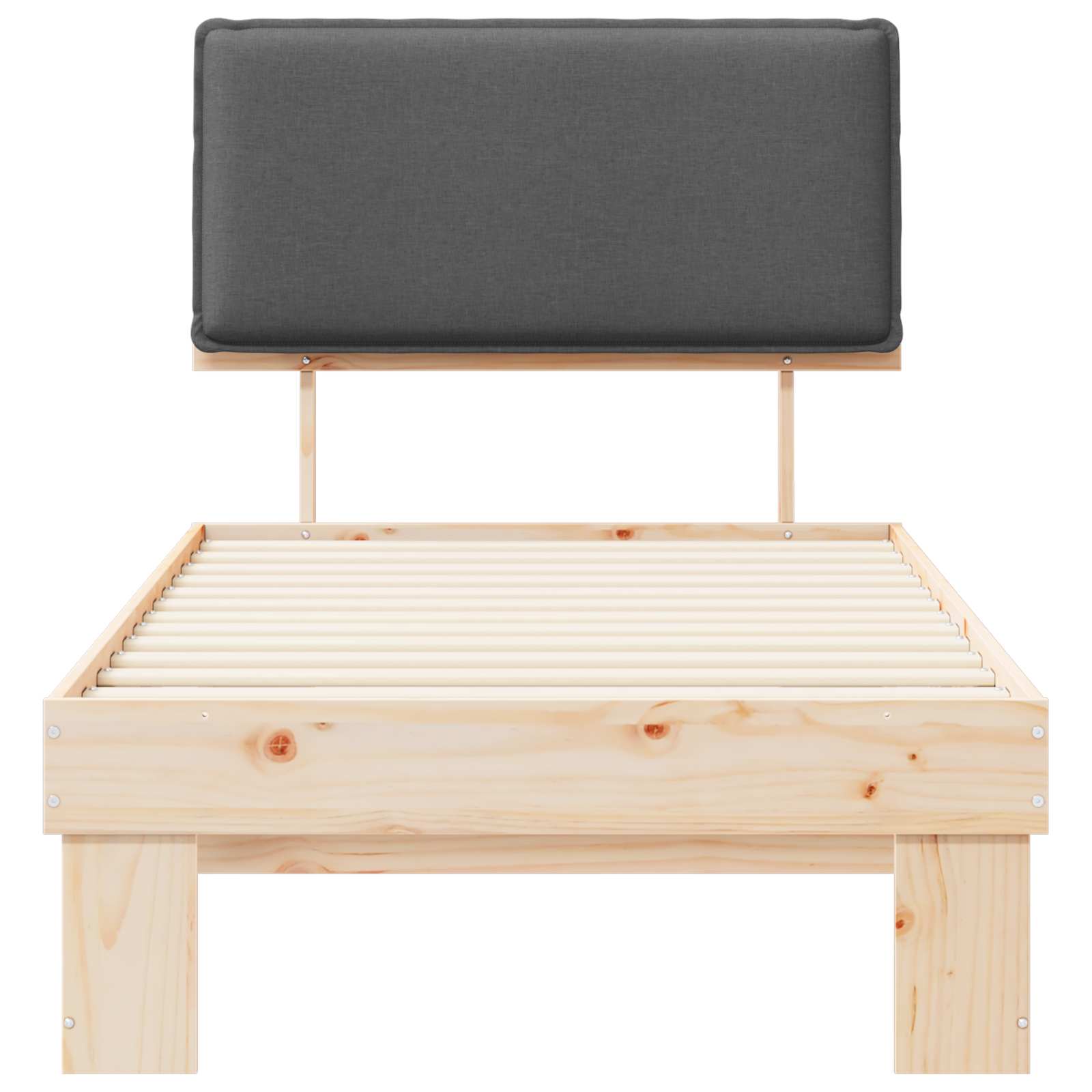 Letto con Testiera Rivestita Grigio scuro 90 x 200 cm | homemem39