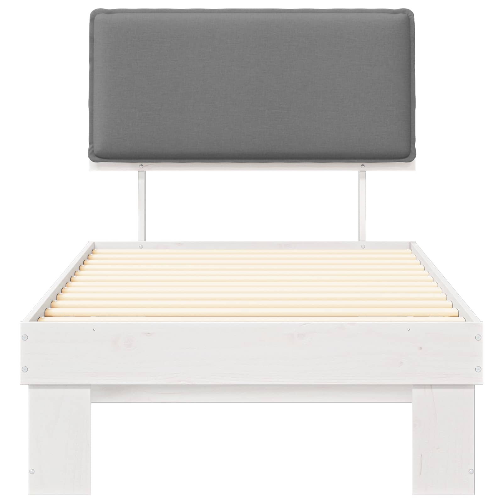Letto con Testiera Rivestita Grigio chiaro 90 x 200 cm | homemem39
