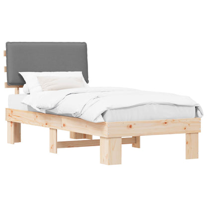 Letto con Testiera Rivestita Grigio chiaro 80 x 200 cm | homemem39
