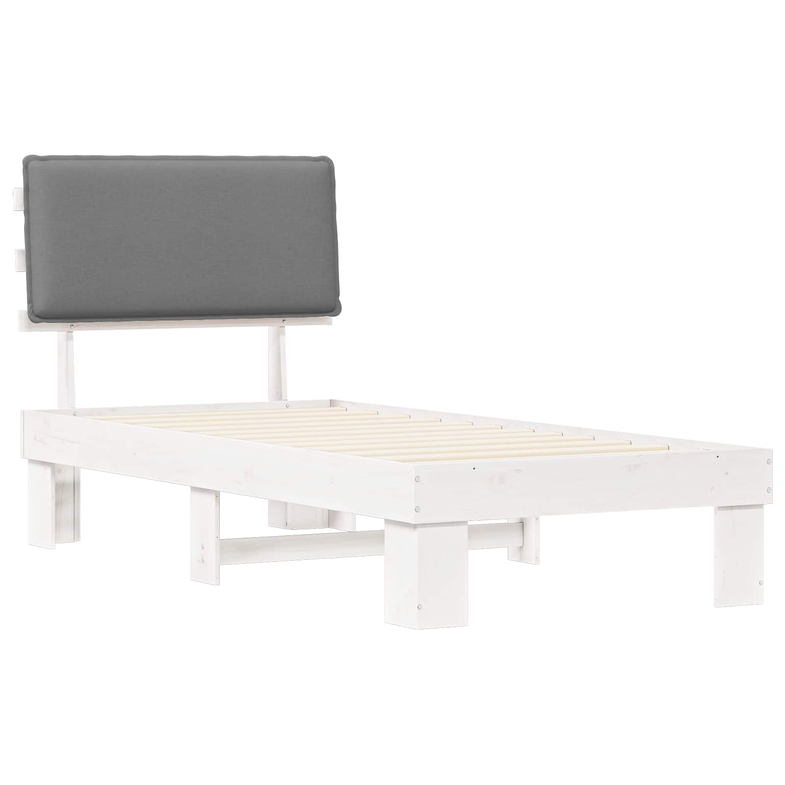 Letto con Testiera Rivestita Grigio chiaro 80 x 200 cm | homemem39