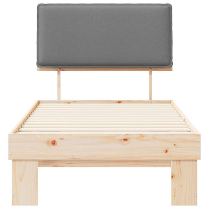 Letto con Testiera Rivestita Grigio chiaro 90 x 190 cm | homemem39