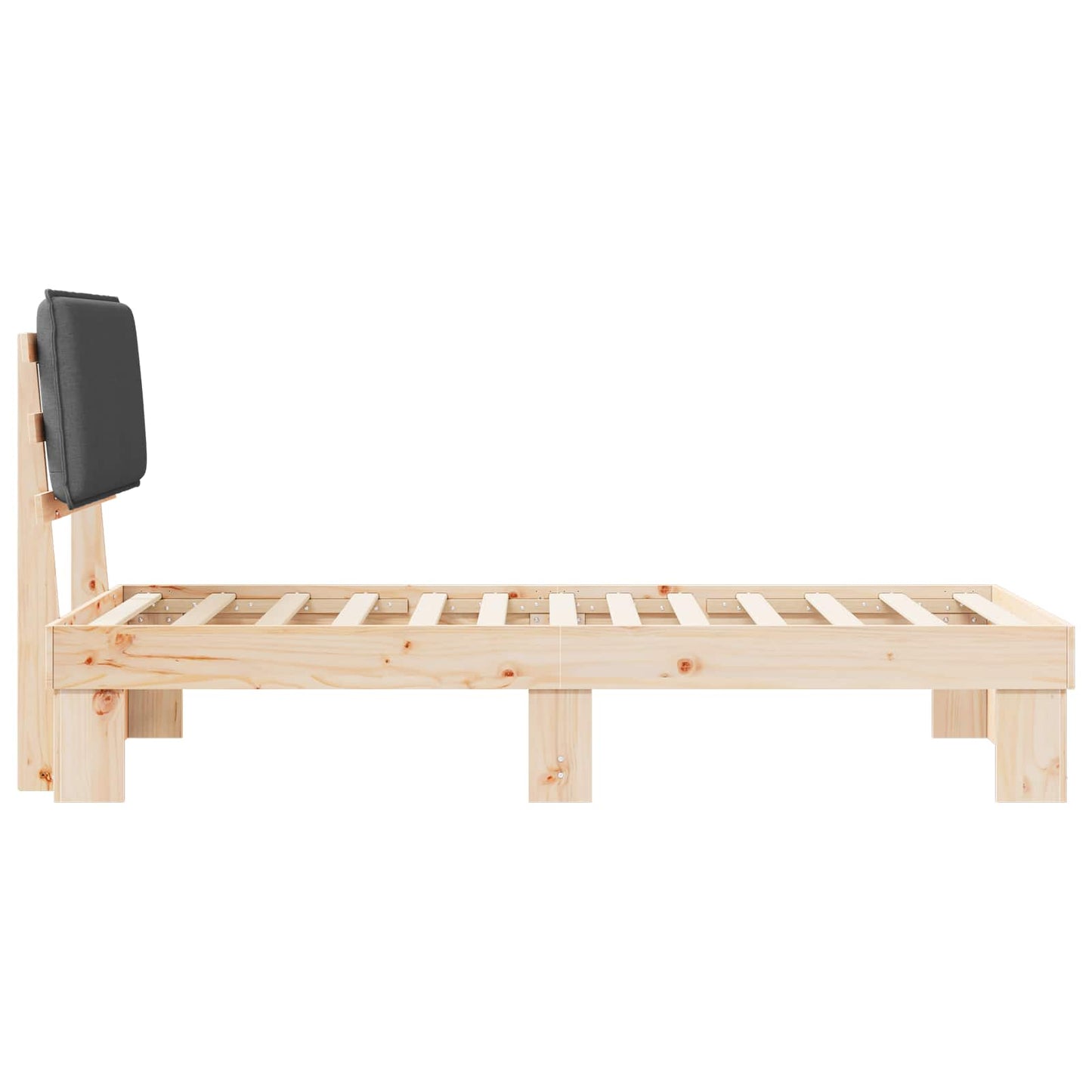 Letto con Testiera Rivestita Grigio scuro 90 x 190 cm | homemem39