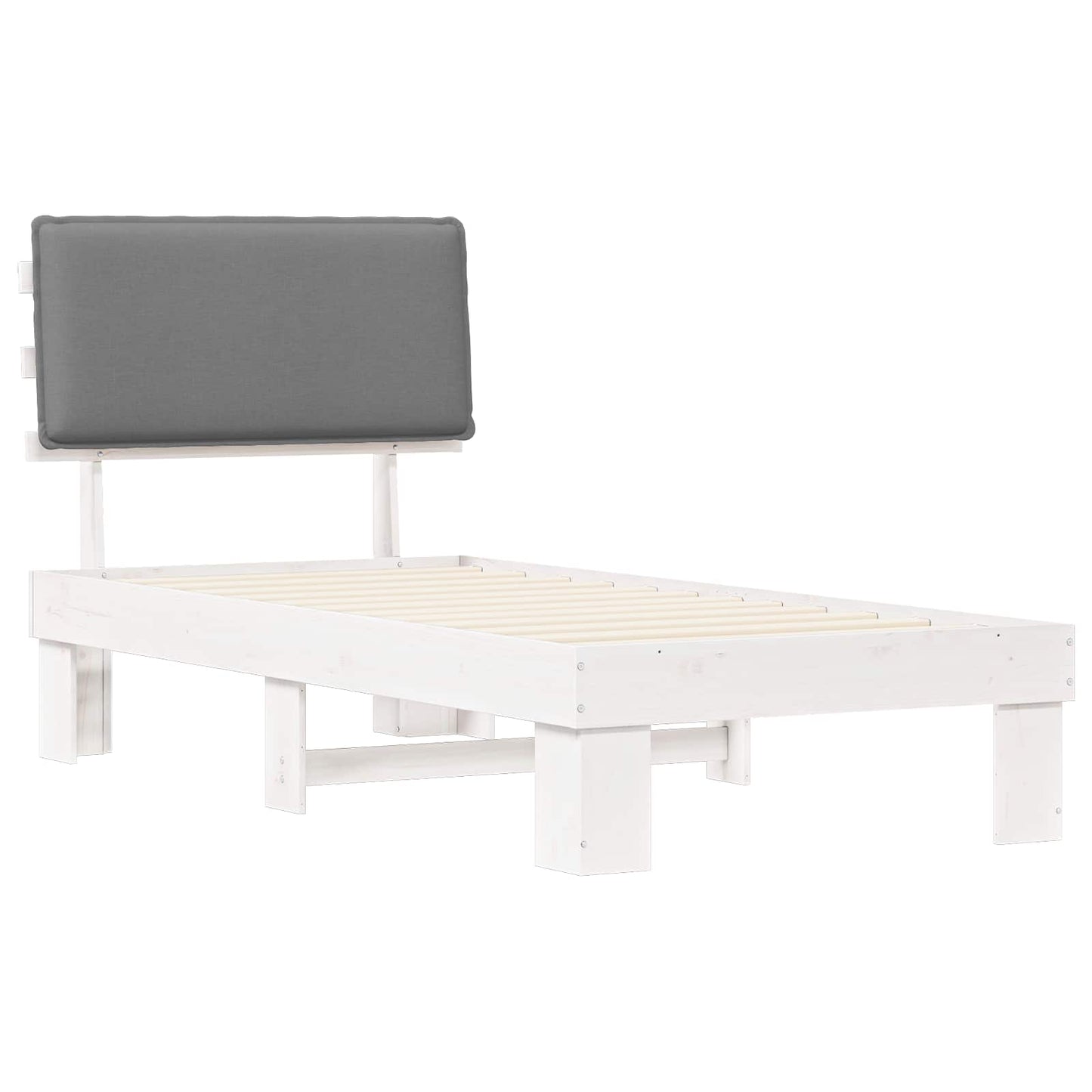 Letto con Testiera Rivestita Grigio chiaro 90 x 190 cm | homemem39