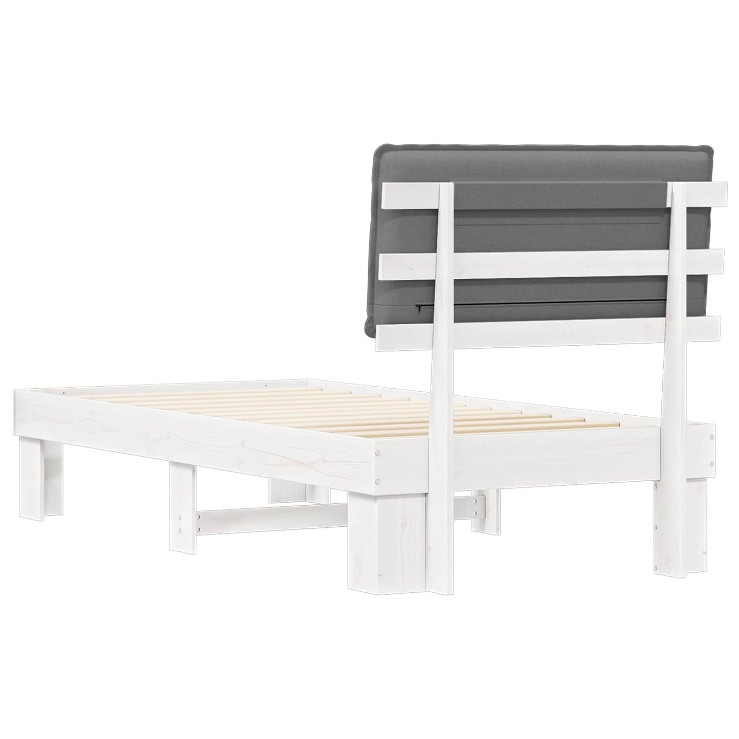 Letto con Testiera Rivestita Grigio chiaro 90 x 190 cm | homemem39