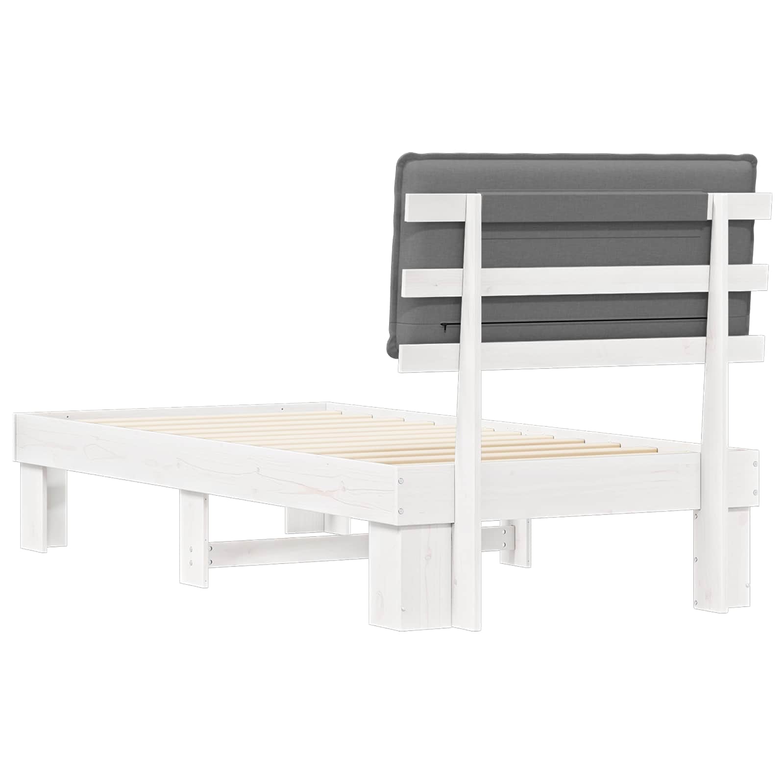 Letto con Testiera Rivestita Grigio chiaro 90 x 190 cm | homemem39