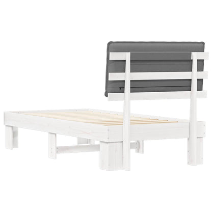 Letto con Testiera Rivestita Grigio chiaro 90 x 190 cm | homemem39