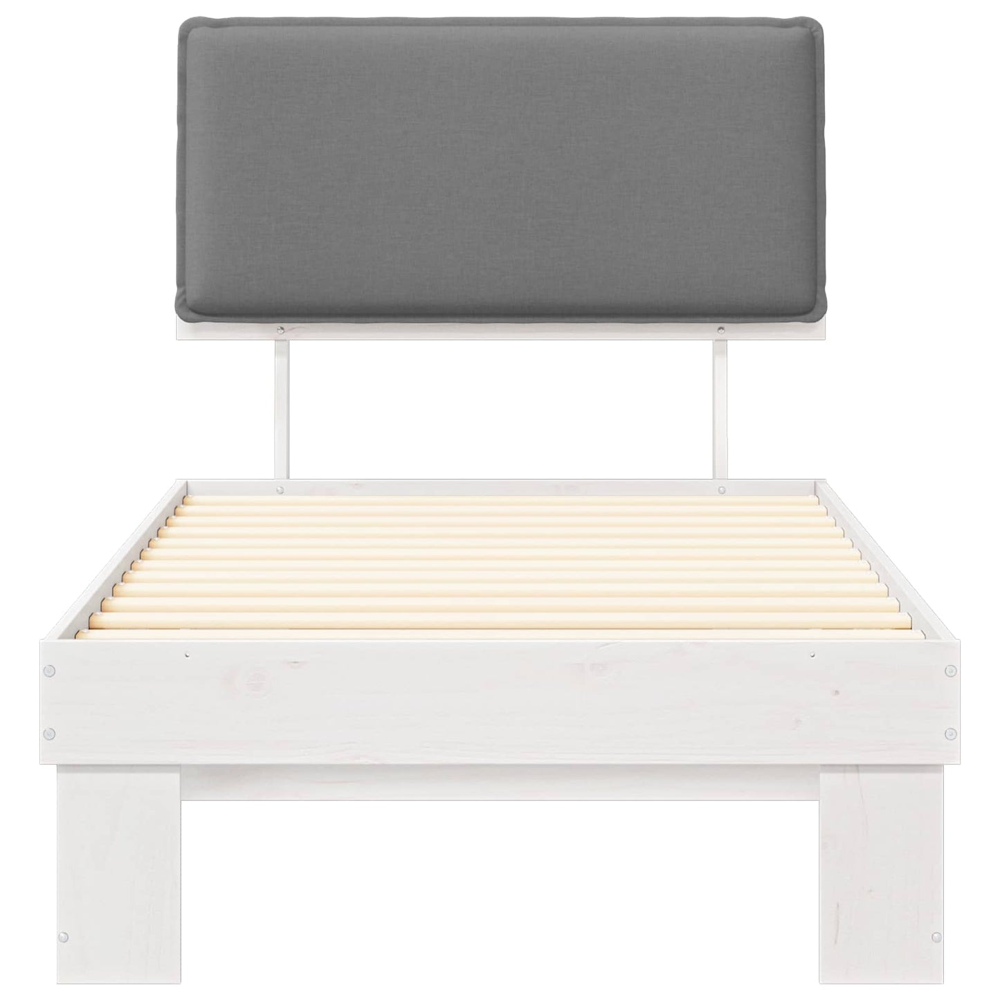 Letto con Testiera Rivestita Grigio chiaro 90 x 190 cm | homemem39