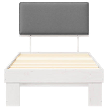 Letto con Testiera Rivestita Grigio chiaro 90 x 190 cm | homemem39