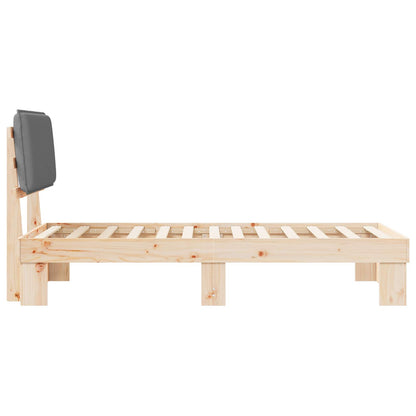 Letto con Testiera Rivestita Grigio chiaro 75 x 190 cm | homemem39