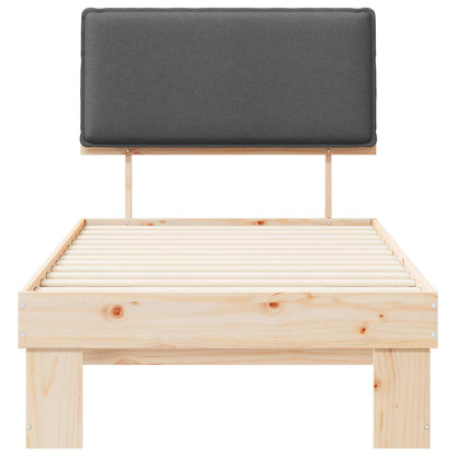 Letto con Testiera Rivestita Grigio scuro 75 x 190 cm | homemem39